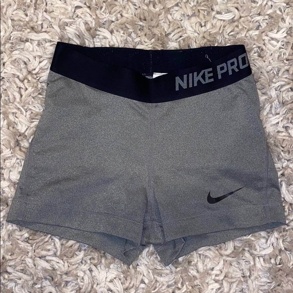 Gray Nike Pro Spandex Shorts